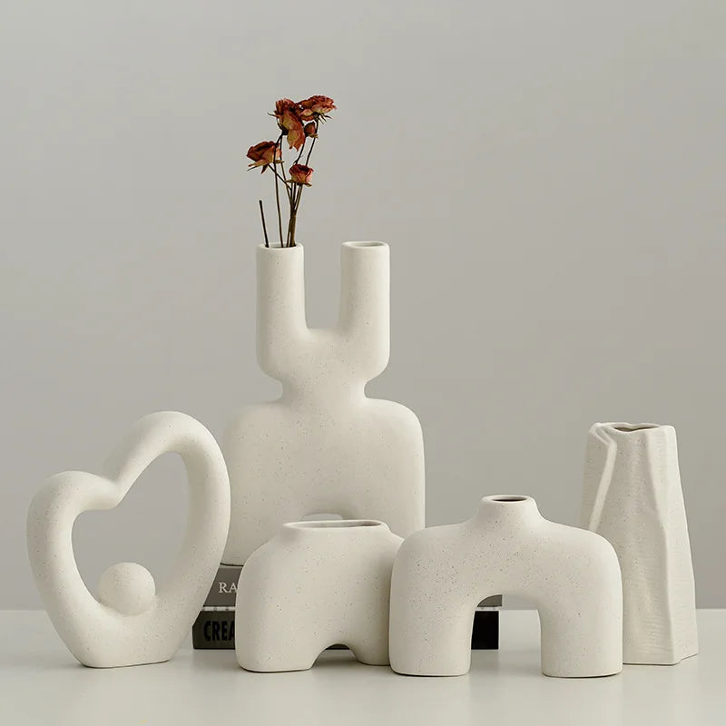 Nordic Decor Creative Candlestick Ceramics Vase
